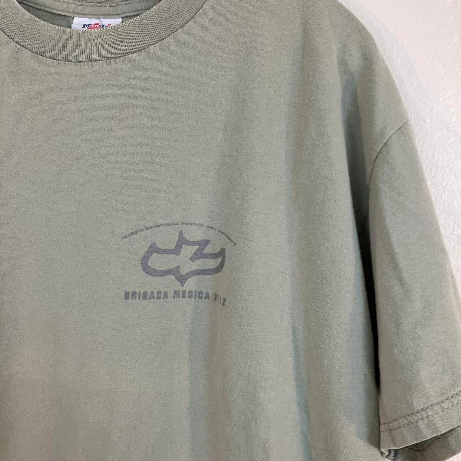 Vintage Vintage 90s Olive Green Mindy Bible Grpahic Tee Size US XL / EU 56 / 4 - 2 Thumbnail