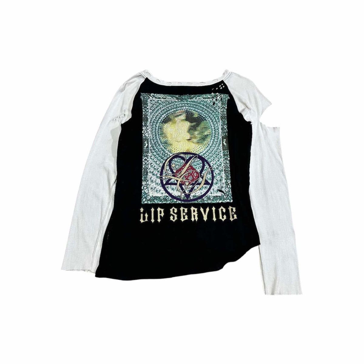 Hysteric Glamour 🔥Sick Y2K Lip Service Destroyed Long Sleeve Shirt Goth Punk Size US M / EU 48-50 / 2 - 6 Thumbnail