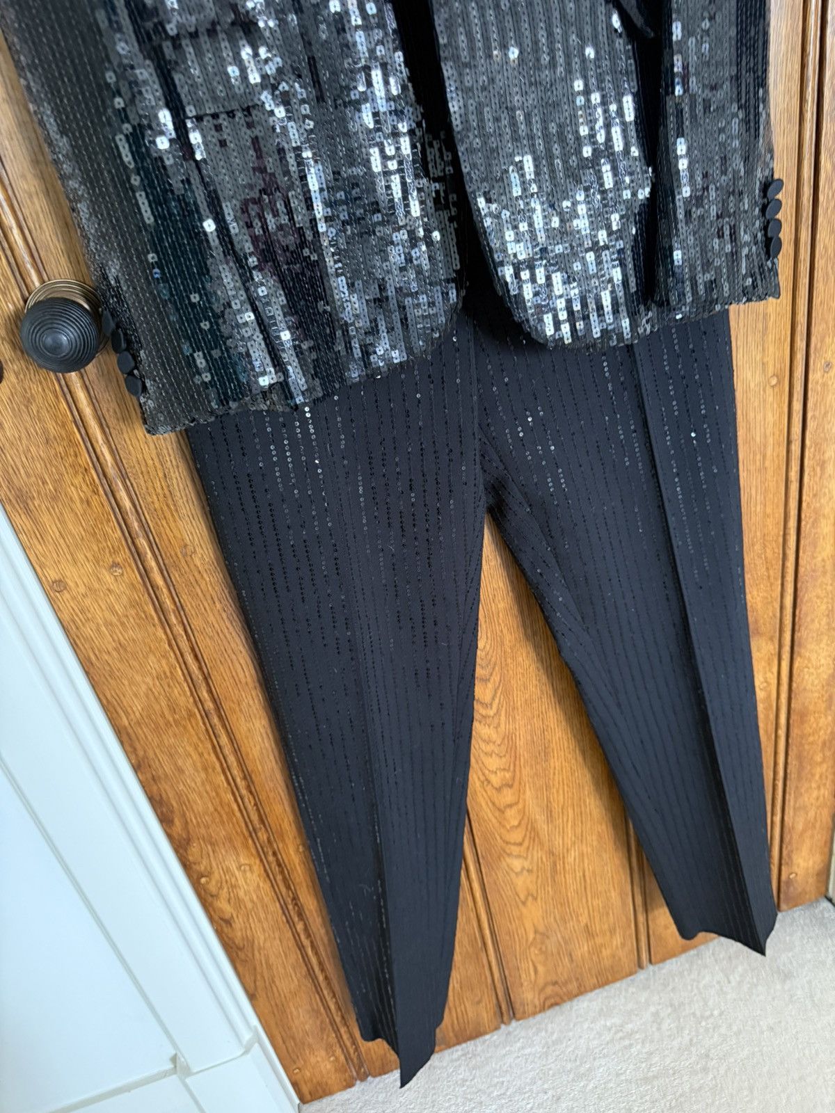 Celine SS23 Celine sequin Hedi Slimane tuxedo pants trousers 48 Size 38L - 25 Thumbnail