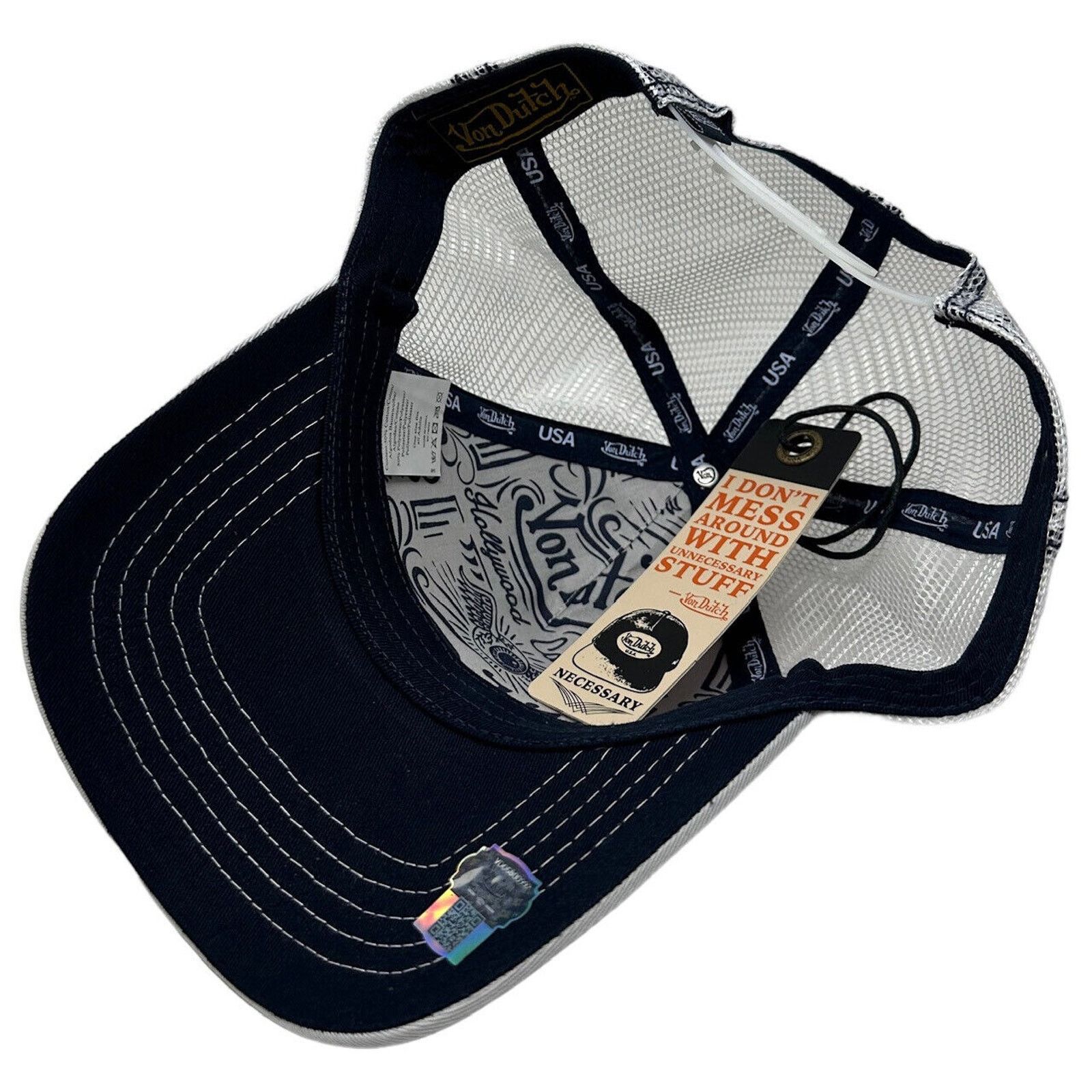 Von Dutch Von Dutch Trucker Hat Navy Silver Embroidered Logo Patch Cap Size ONE SIZE - 4 Thumbnail