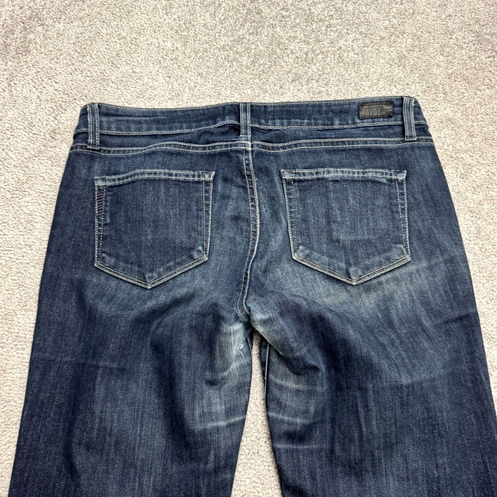 Paige Paige Skyline Straight Denim Jeans Womens 29 Blue Dark Wash Low Rise 32x33 Pants Slim Boyfriend? Size 29" - 5 Thumbnail