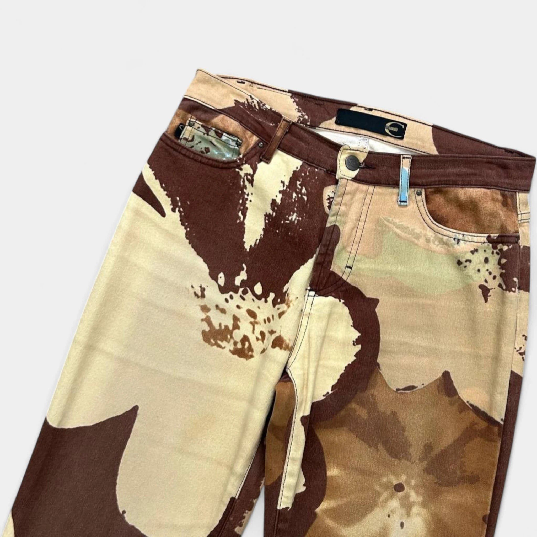 Just Cavalli Just Cavalli 2000s Floral Flared Jeans Size 29" - 2 Thumbnail