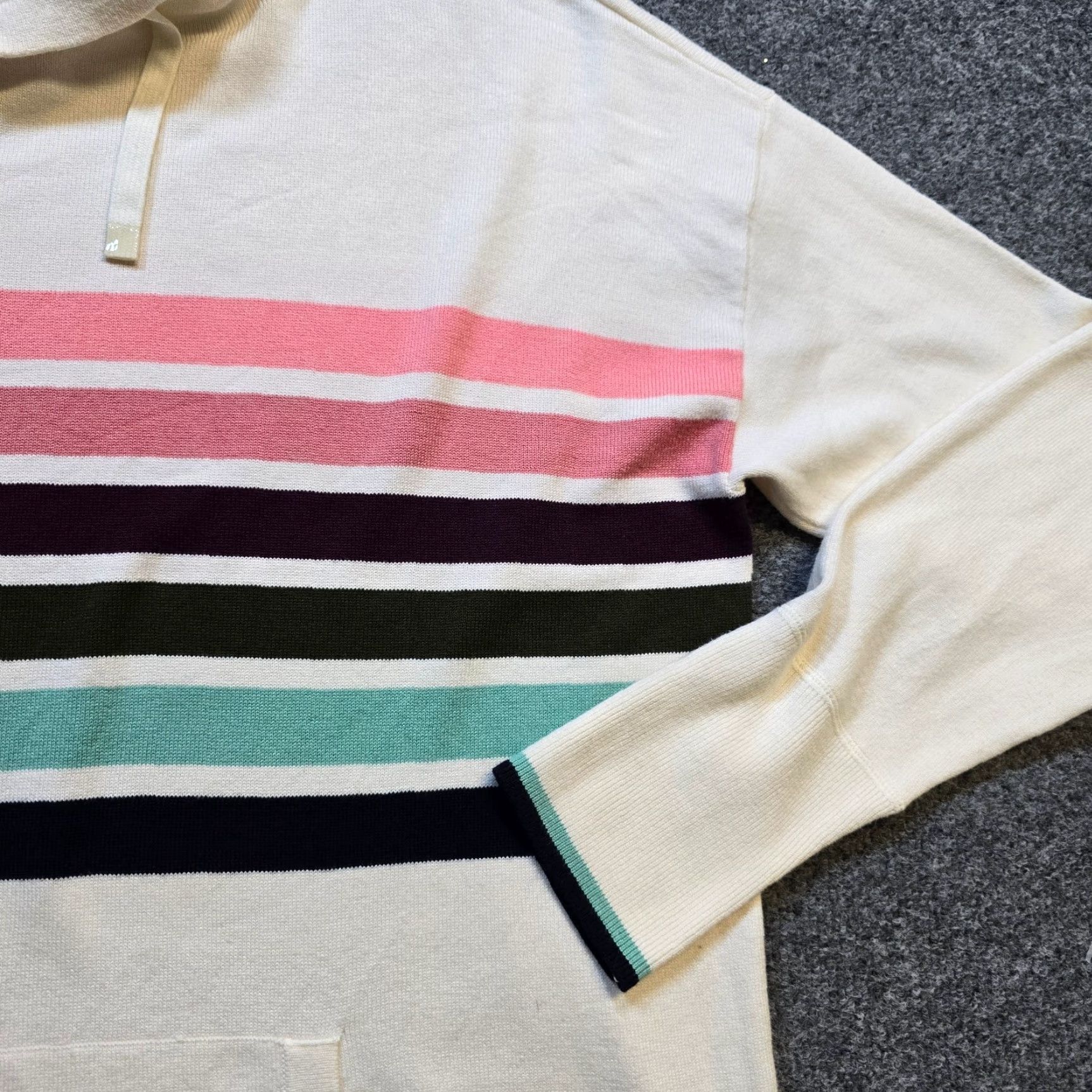 Talbots Talbots Sweater Women 1X White Pink Stripe Cowl Neck Pockets Casual Comfort Shirt Size XL / US 12-14 / IT 48-50 - 4 Thumbnail