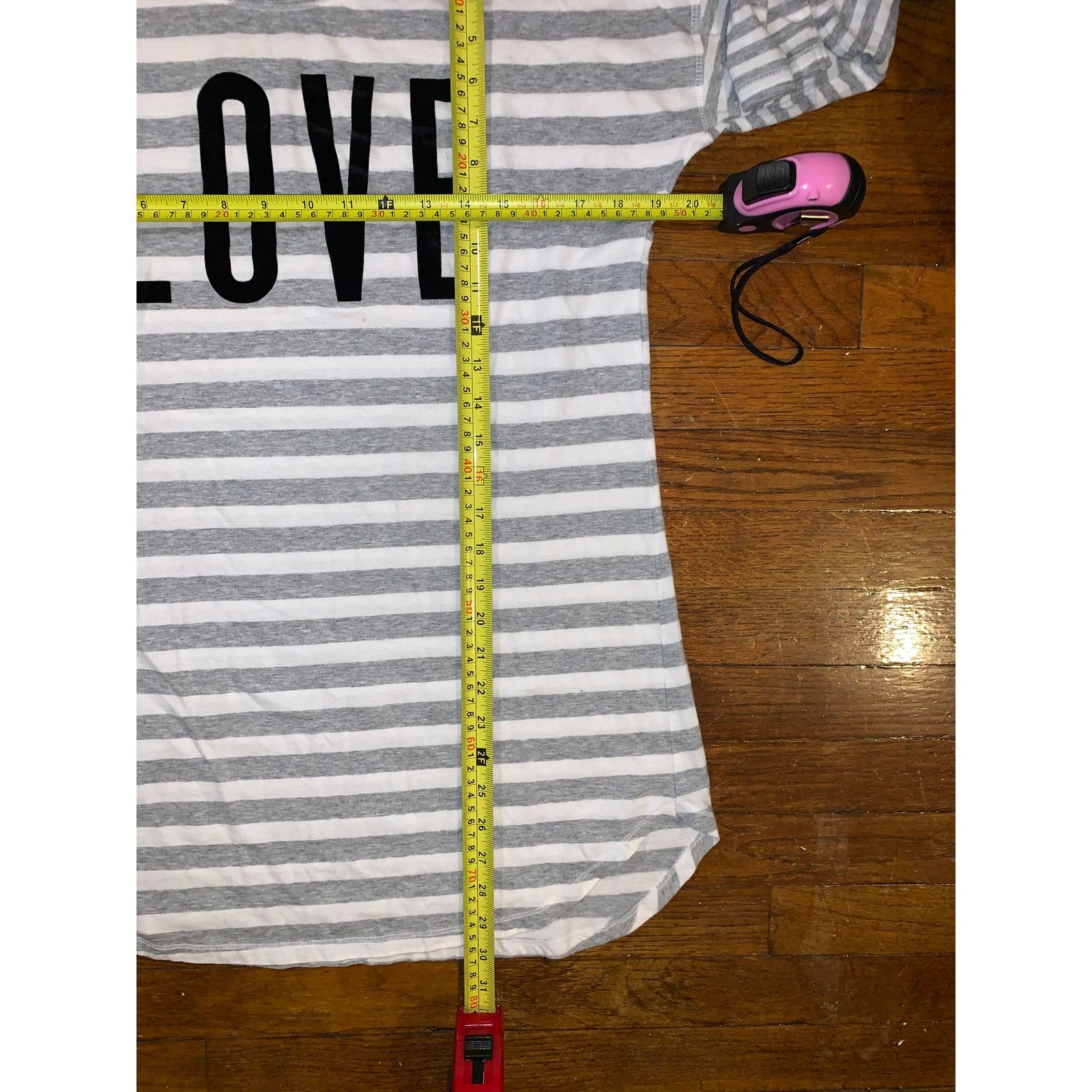Victoria's Secret Victoria’s Secret LOVE Sleep Shirt Pink Gray Stripe LS Size S / US 4 / IT 40 - 6 Thumbnail