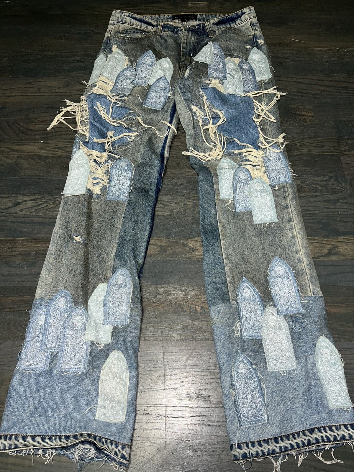 Who Decides War PATCHED ARCH REPAIRED BLOWOUT DENIM Size US 34 / EU 50 - 2 Thumbnail