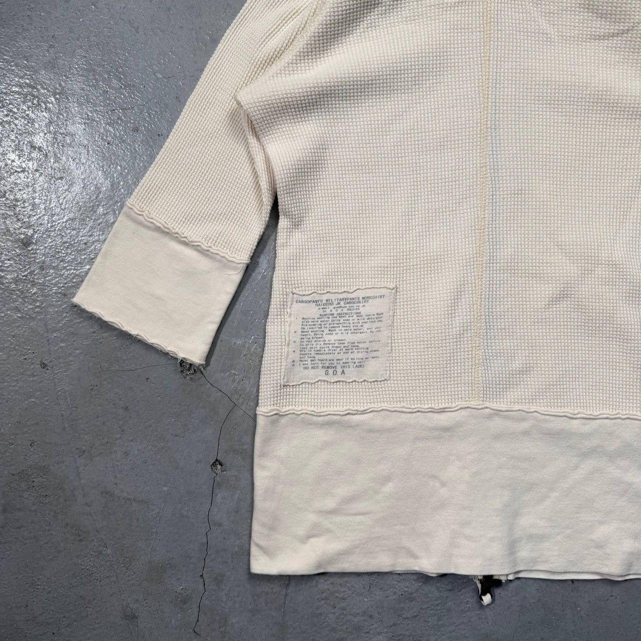 GOA Vintage G.O.A Japan Waffle Knit High Neck Hoodie Size ONE SIZE - 10 Thumbnail