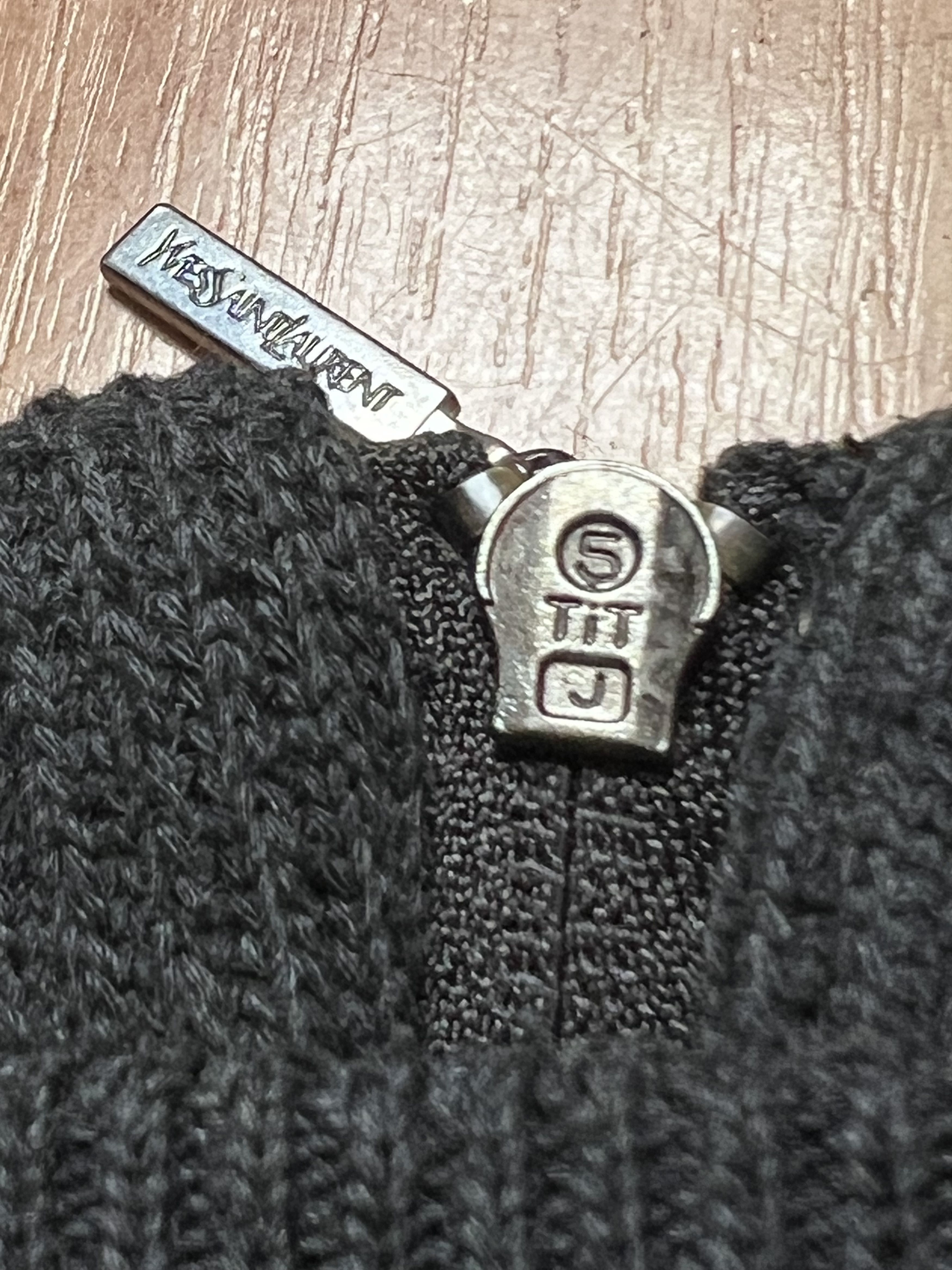 Vintage × Yves Saint Laurent Soft Fleece YSL Sweatshirt 1/4 Zip Dark Grey YSL Sweater Size US L / EU 52-54 / 3 - 9 Thumbnail