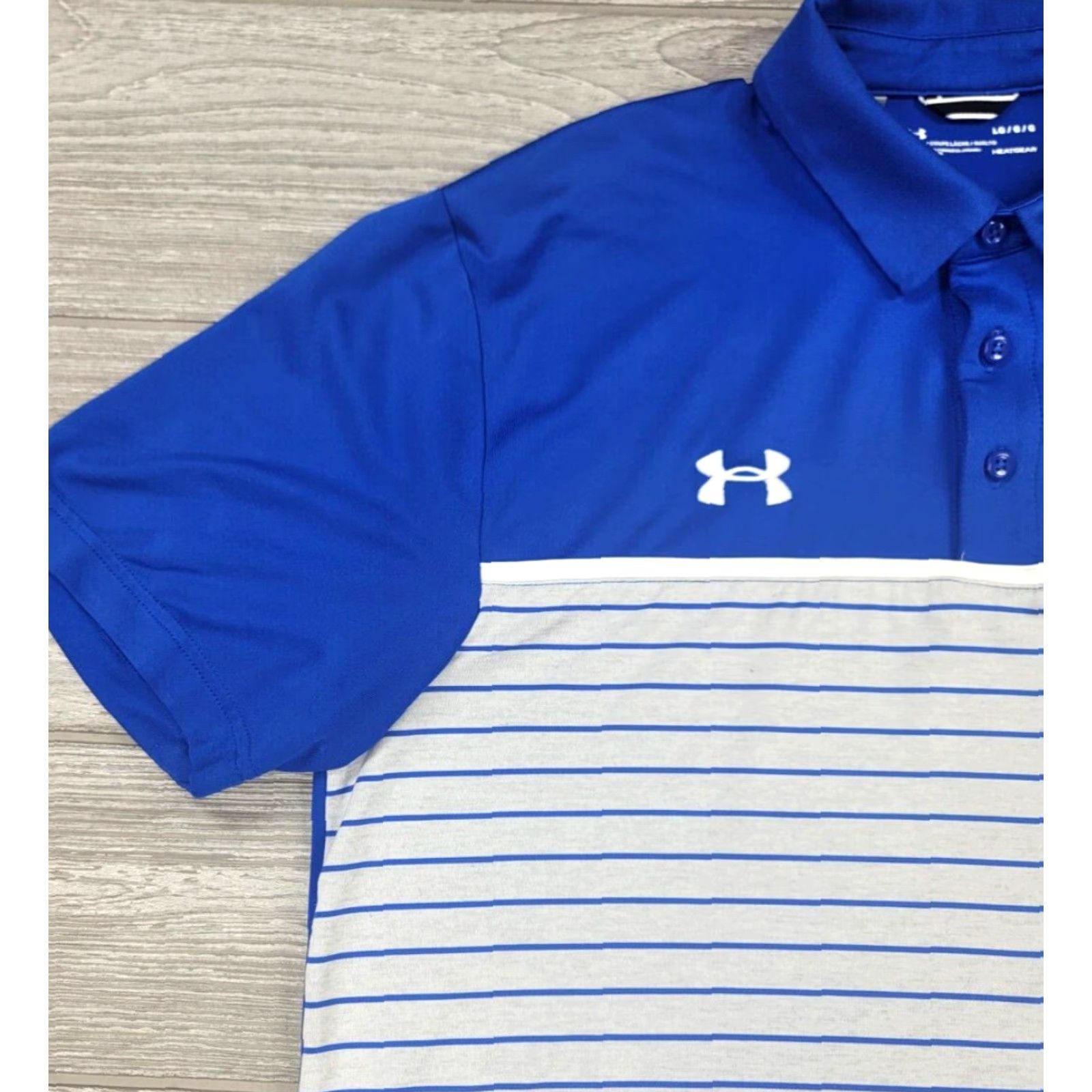Under Armour Under Armour Mens HeatGear Polo Shirt Short Sleeve Blue Gray Colorblock L Regular Mens Polo Shirt Size US L / EU 52-54 / 3 - 3 Thumbnail
