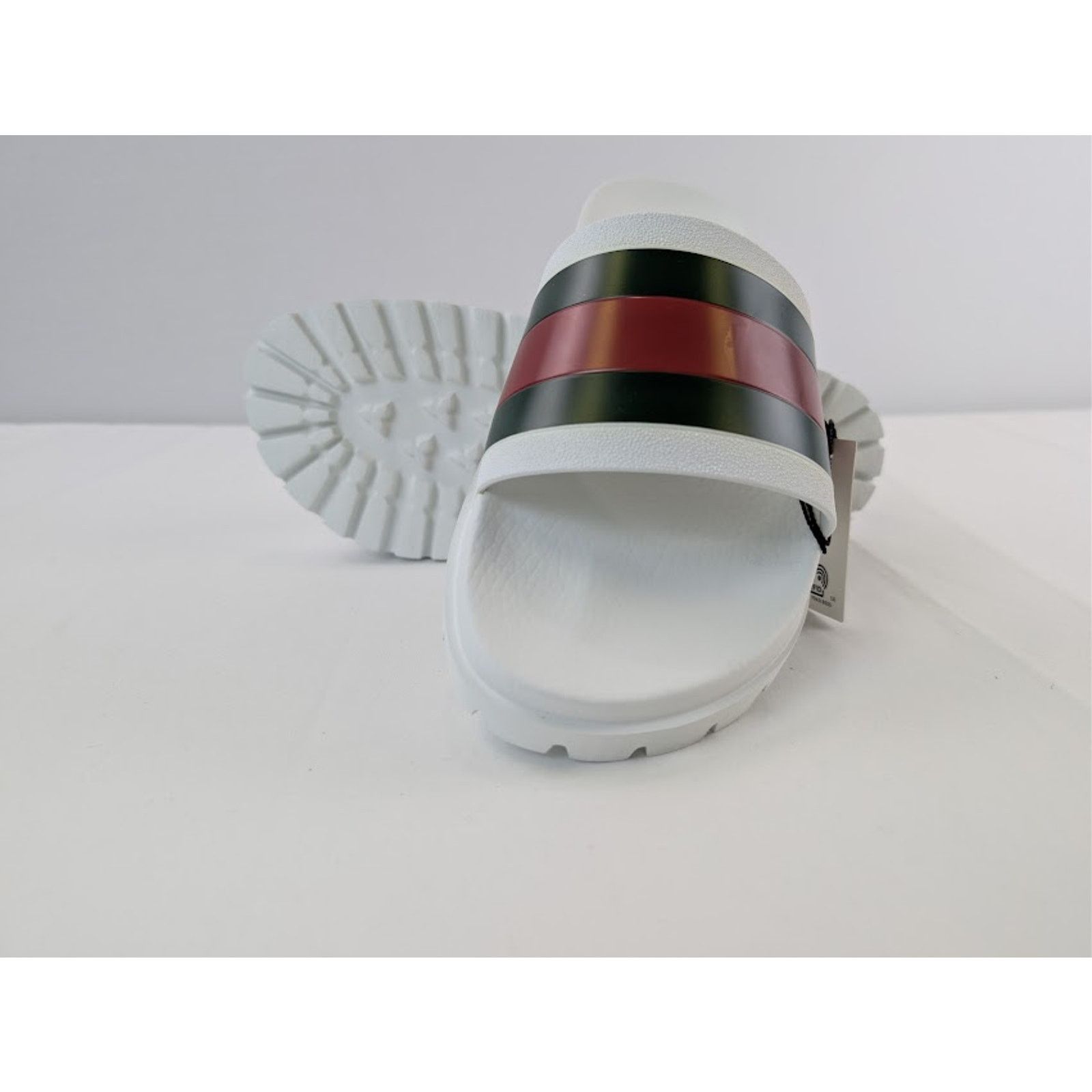 Gucci o1rshd1 13 Gucci-13.5 US / Web Slide Sandal in Great White Size US 14 / EU 47 - 14 Thumbnail