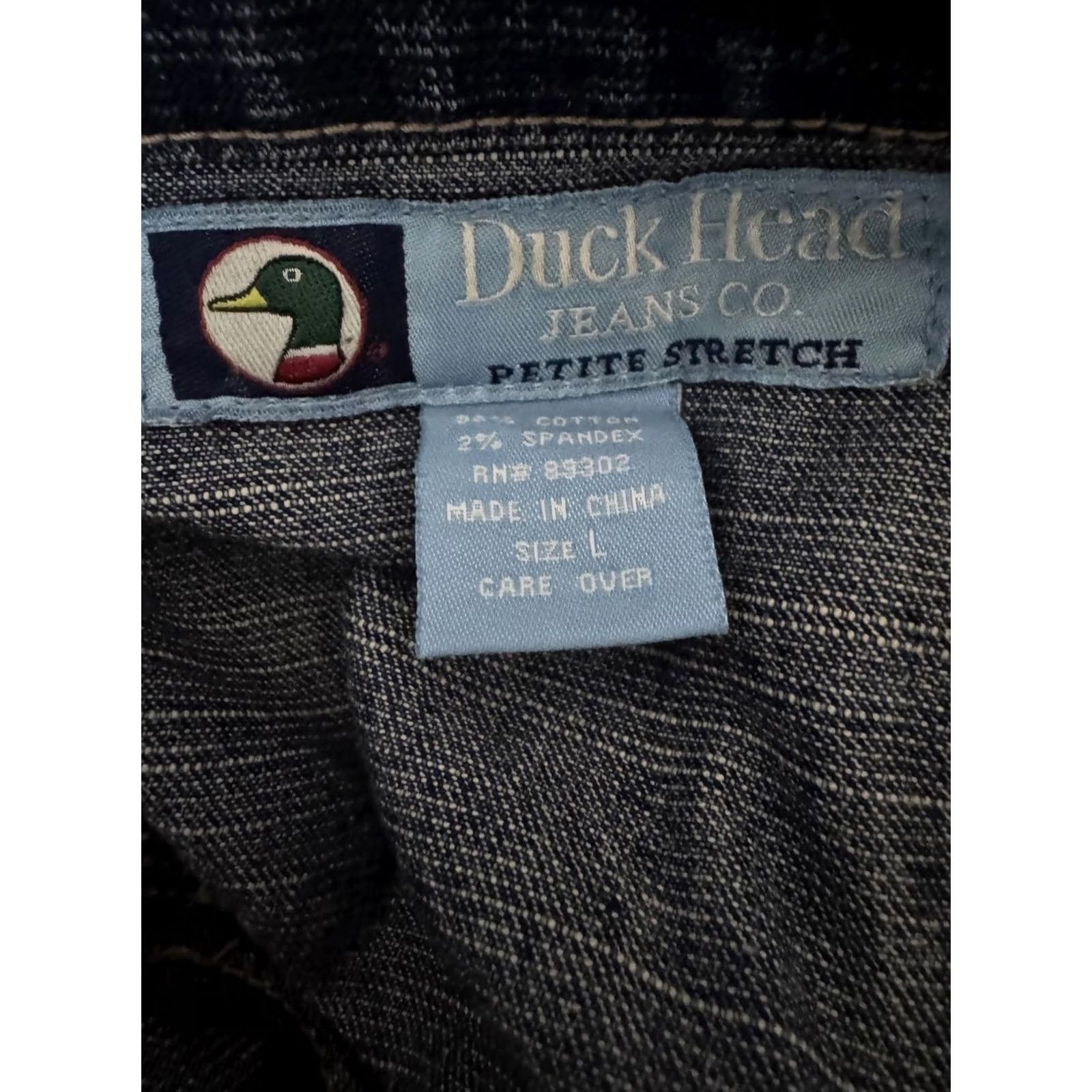 Vintage Duck Head Jeans Co. Denim Jacket Shirt Women's Petite Large Petite Slim Button Front Medium Blue 98% Cotton 2% Spandex Size L / US 10 / IT 46 - 3 Thumbnail