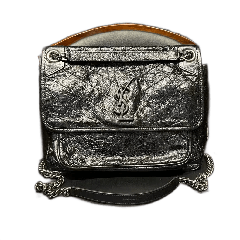 Saint Laurent Paris YSL Saint Laurent Black Leather Shoulder Bag Size ONE SIZE - 1 Thumbnail