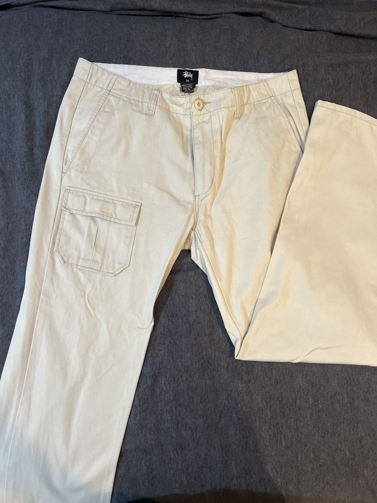 image of Stussy Single Cargo Pants in Beige, Men's (Size 34)