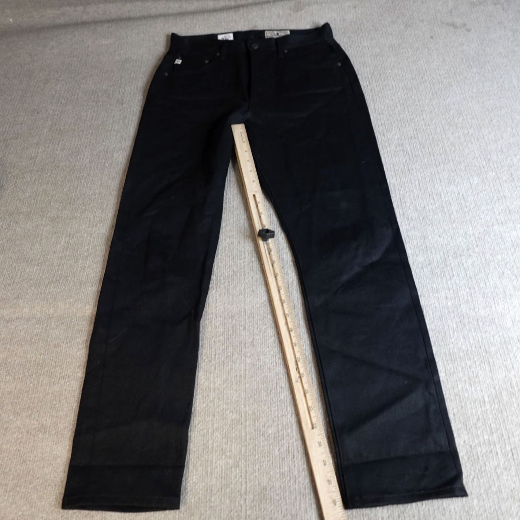 Vintage AG Adriano Goldschmied Jeans Womens 29 Black High Rise Slim Selvedge Kaihara USA Jeans Women Slim 29 Black Size 29" - 3 Thumbnail