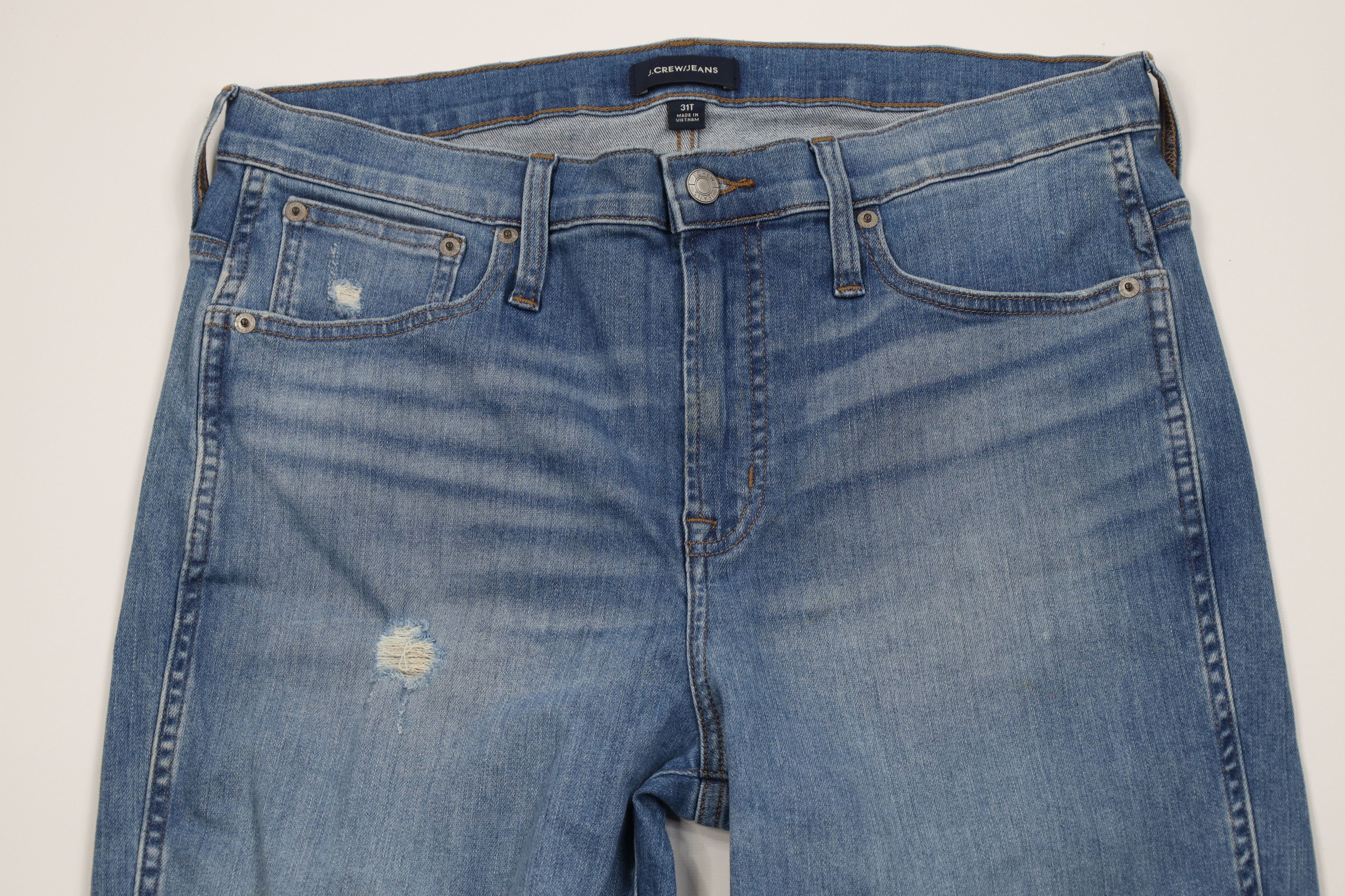 J.Crew J Crew Stretch Vintage Straight Leg Denim Jeans Blue Size 31" - 2 Thumbnail
