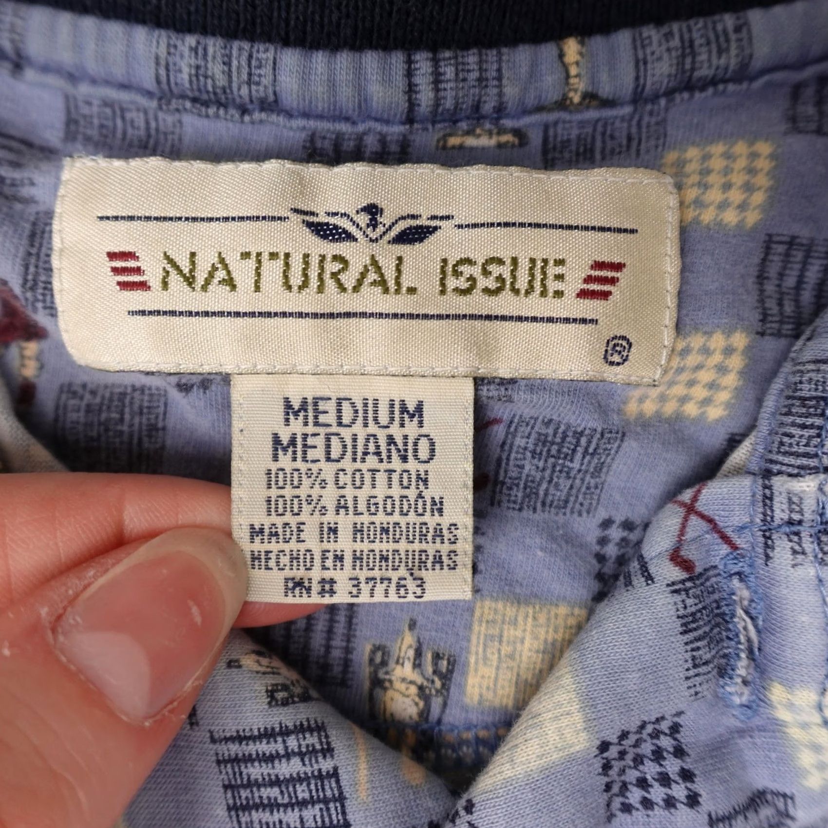 Vintage VINTAGE Natural Issue Polo Shirt Mens M Blue Checkered Golf Trophy AOP 90s Retro Size US M / EU 48-50 / 2 - 2 Thumbnail