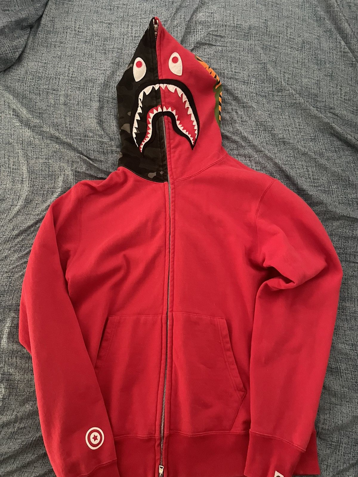 Bape Color Camo Shark Full Zip Hoodie Size US XL / EU 56 / 4 - 1 Thumbnail