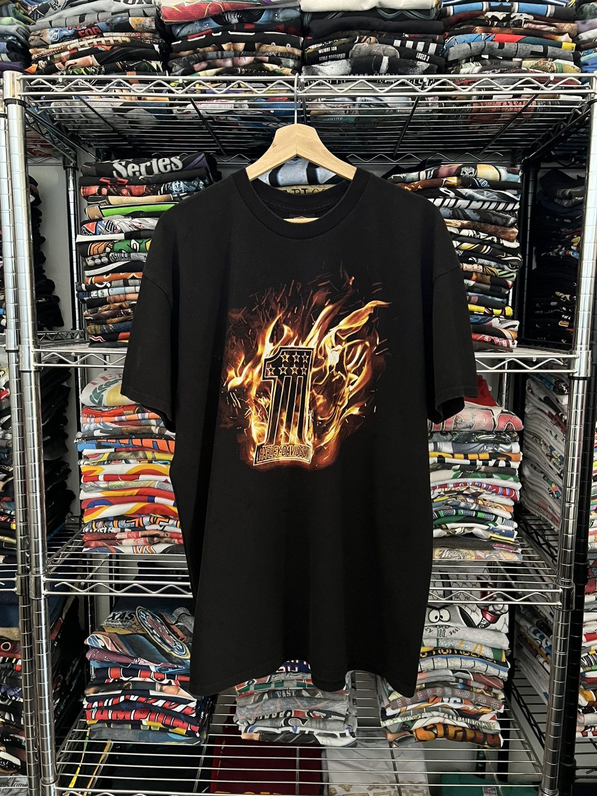 Harley Davidson H-D Number 1 Flaming Native American Apache Junction Size US XL / EU 56 / 4 - 1 Thumbnail