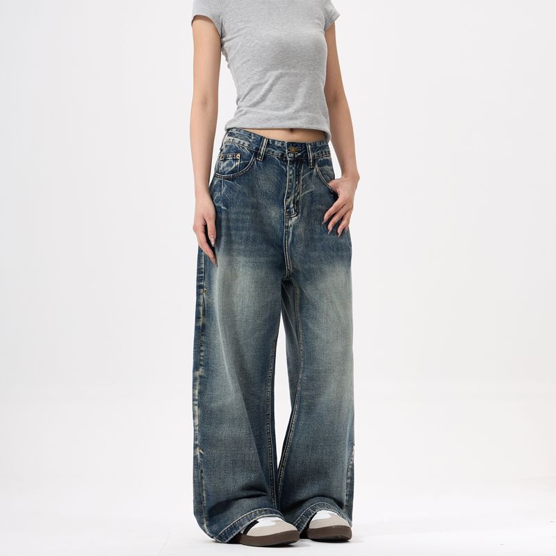 Japanese Brand American-style distressed baggy wide-leg jeans for men Size US 32 / EU 48 - 1 Thumbnail