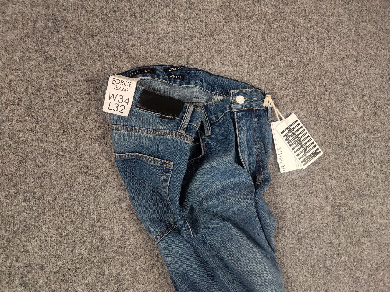 If Six Was Nine Religion New Atlantic Blue Force Distressed Denim Zip jeans Size US 34 / EU 50 - 3 Thumbnail