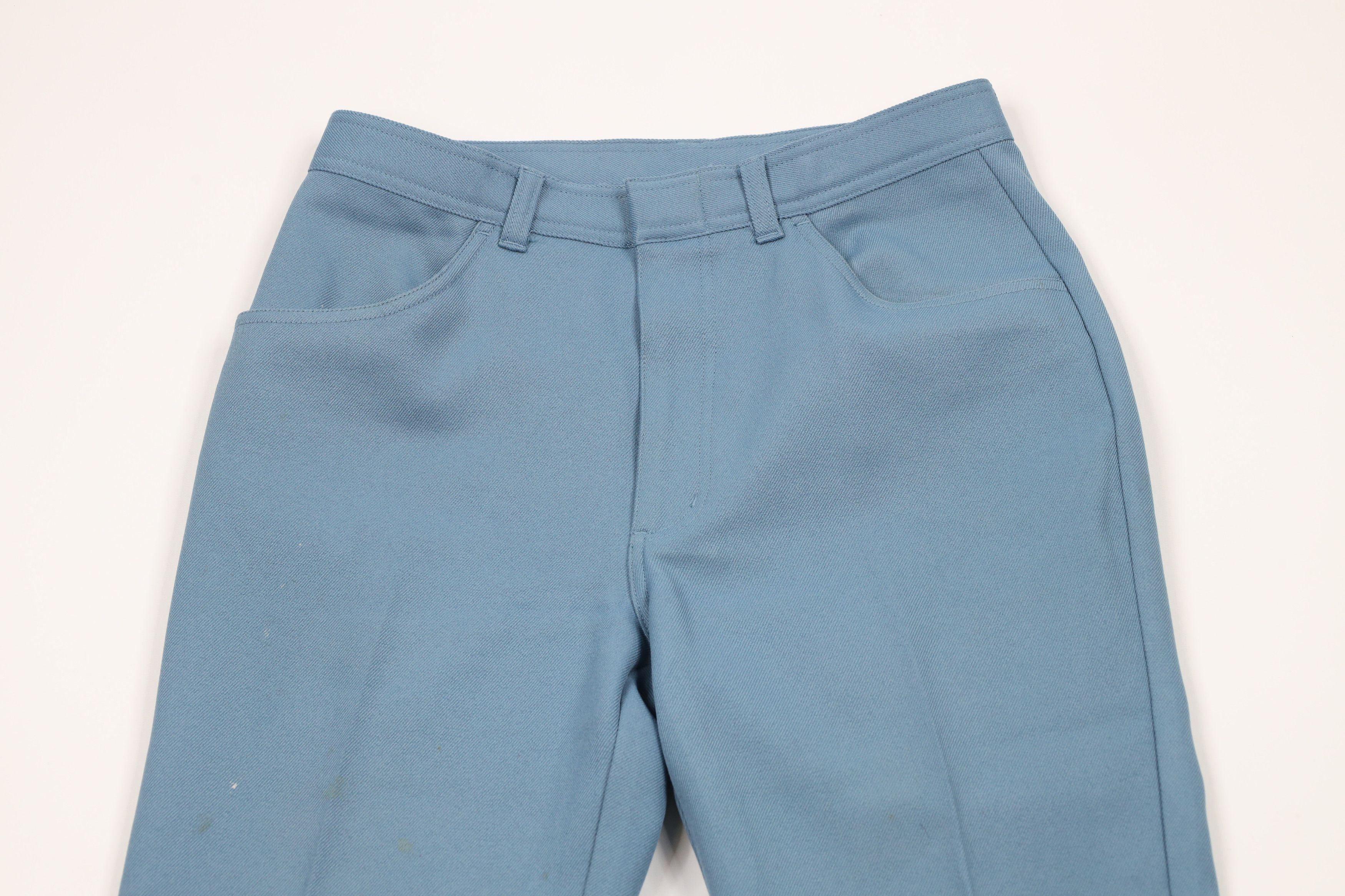 Vintage Vintage 90s Streetwear Knit Flared Chino Pants Blue Size US 32 / EU 48 - 2 Thumbnail