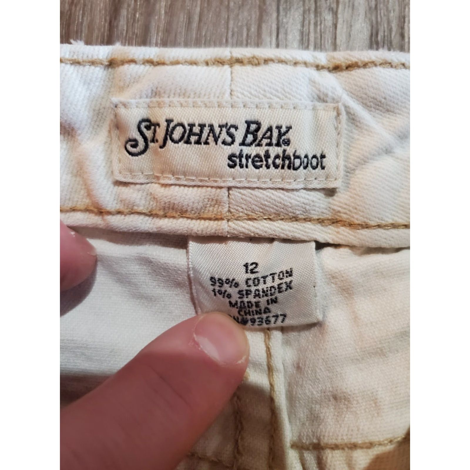 Vintage St. John's Bay Jeans Women White Size 12 Stretchboot Straight Regular Pockets Comfort Size 34" / US 12 / IT 48 - 3 Thumbnail