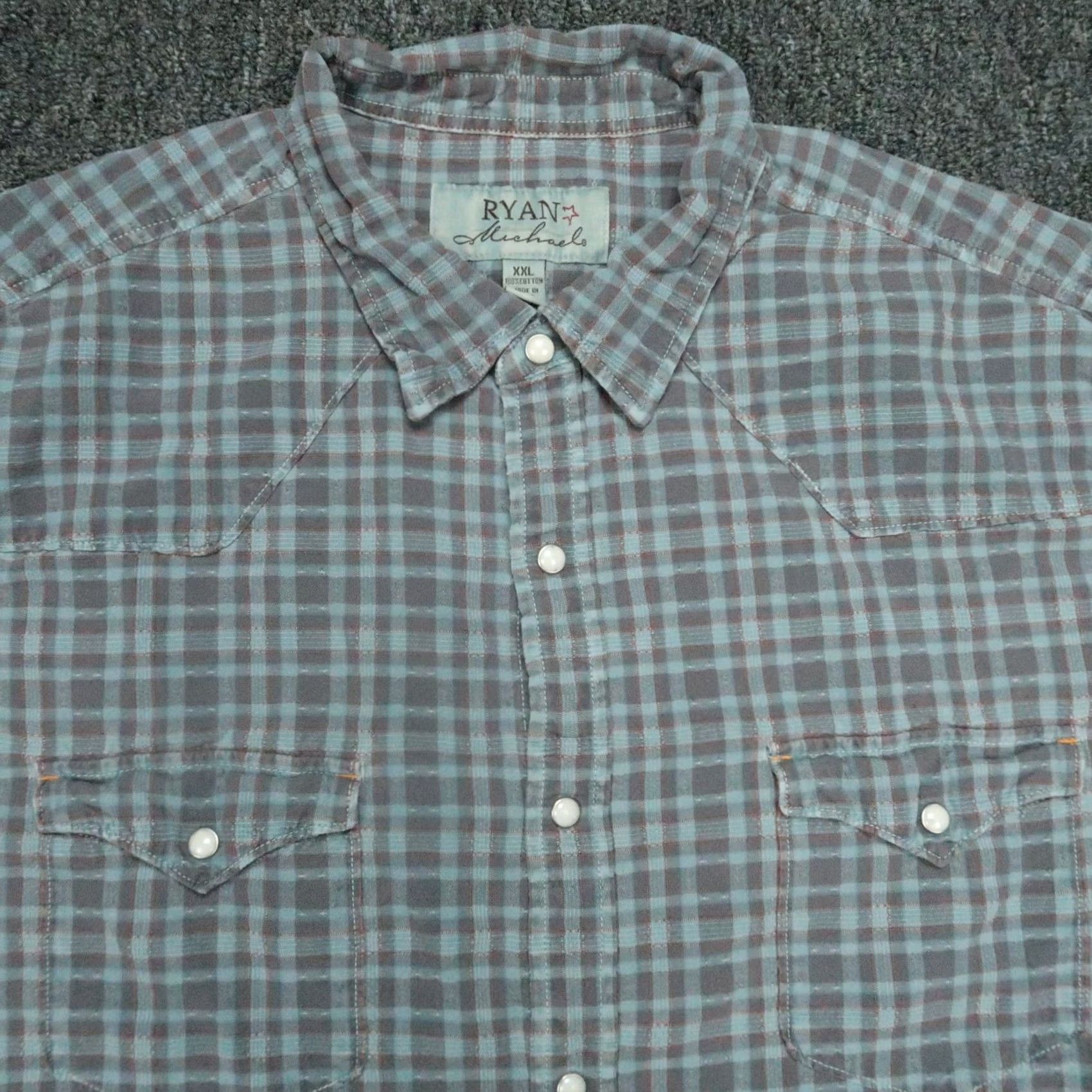 Vintage - Maximizes Search Visibility: Combines key terms like "Ryan Michael'S" and "Plaid Long Sleeve Shirt" which directly target the Size US XXL / EU 58 / 5 - 2 Thumbnail