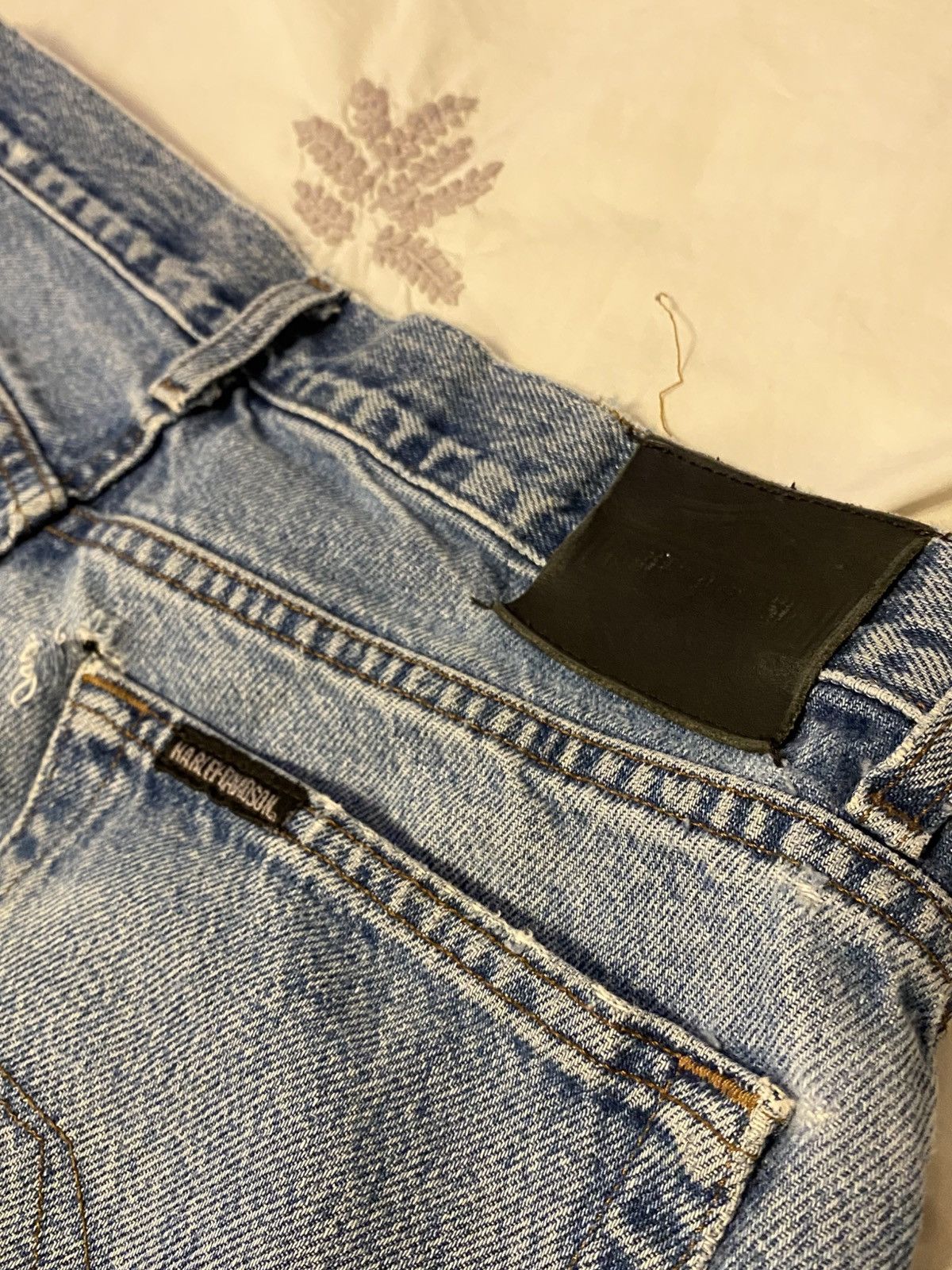 Harley Davidson × Vintage Vintage Harley Davidson Straight Leg Distressed Denim Size US 33 - 10 Thumbnail