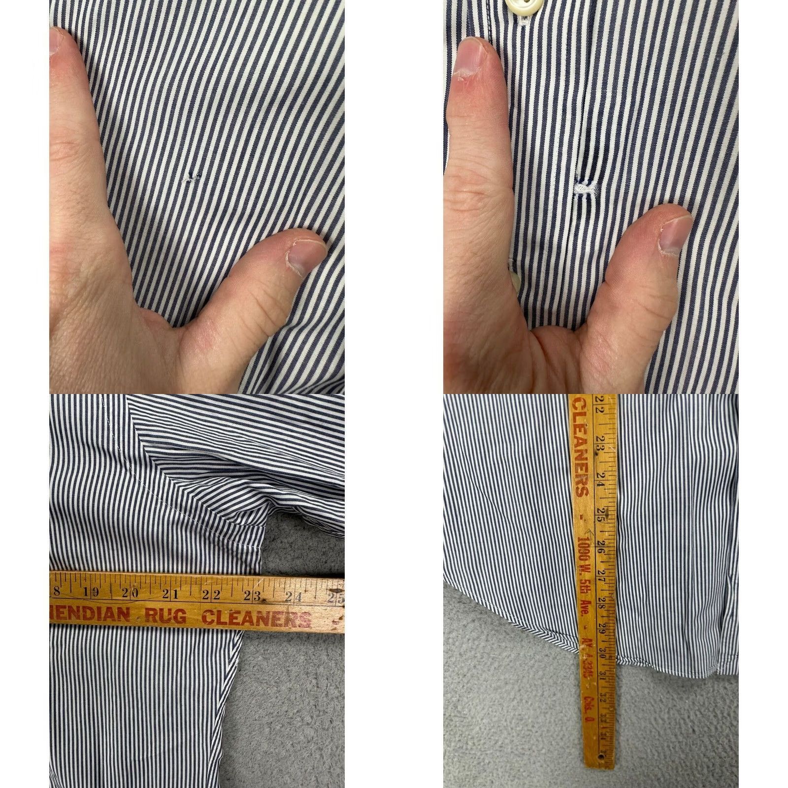 Polo Ralph Lauren Polo Ralph Lauren Mens Dress Shirt Philip Blue White Striped Button Up 15.5 33 Size 42R - 8 Thumbnail