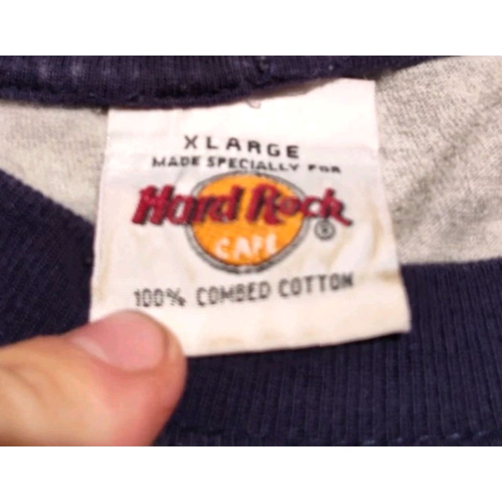Hard Rock Cafe VINTAGE Hard Rock Cafe London Raglan Tee Shirt XL Unisex Adults Graphic Print 90s Cotton Gray Blue Size US XL / EU 56 / 4 - 5 Thumbnail