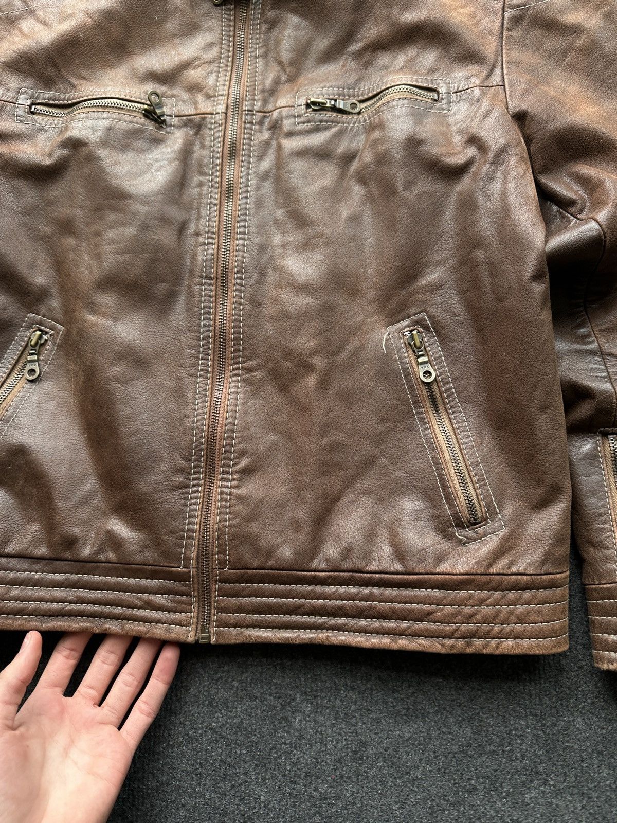 Other 🚨VNTG LEATHER JACKET AVANT GARDE WESTERN BROWN MOTO Size US M / EU 48-50 / 2 - 4 Thumbnail