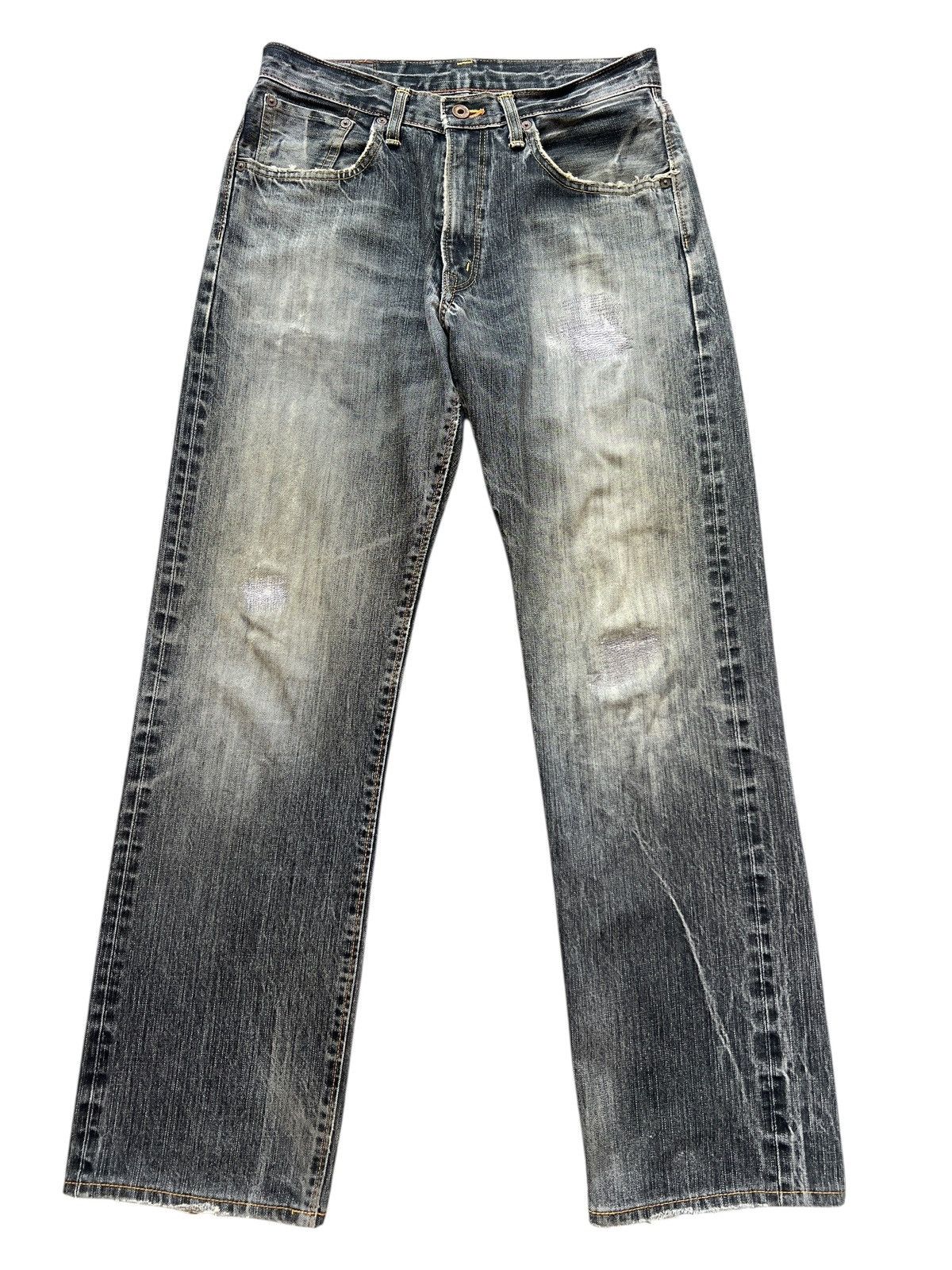 Edwin Vintage Edwin 505ZX Selvedge Distressed Denim Jeans 31x31 Size US 31 - 2 Thumbnail