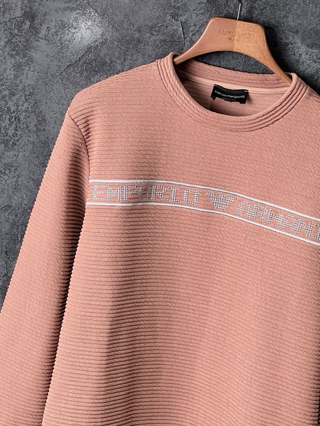 Emporio Armani EMPORIO ARMANI blush pink crewneck knit sweater M Size M / US 6-8 / IT 42-44 - 5 Thumbnail
