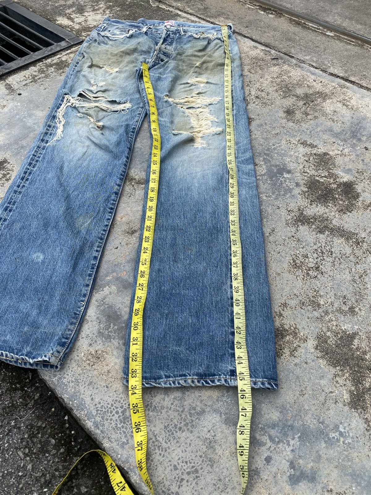 Prps Vintage Distressed Prps Selvedge Denim Pants Size US 33 - 19 Thumbnail