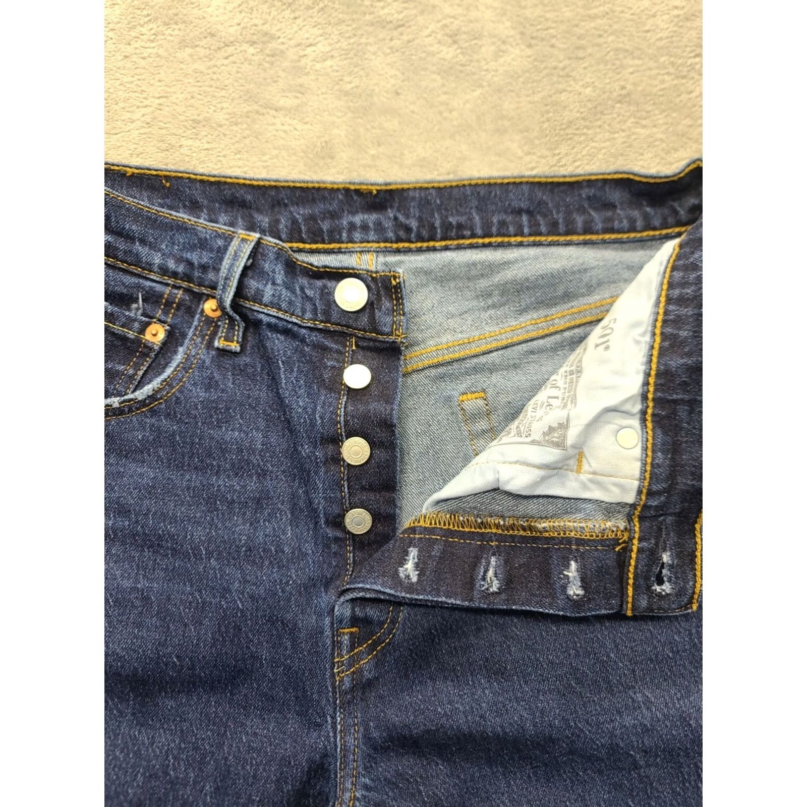 Levi's Levi's 501 XX Jeans Womens 30x26 Regular Fit Straight Dark Wash Button Fly Jeans Size 30" / US 8 / IT 44 - 6 Thumbnail