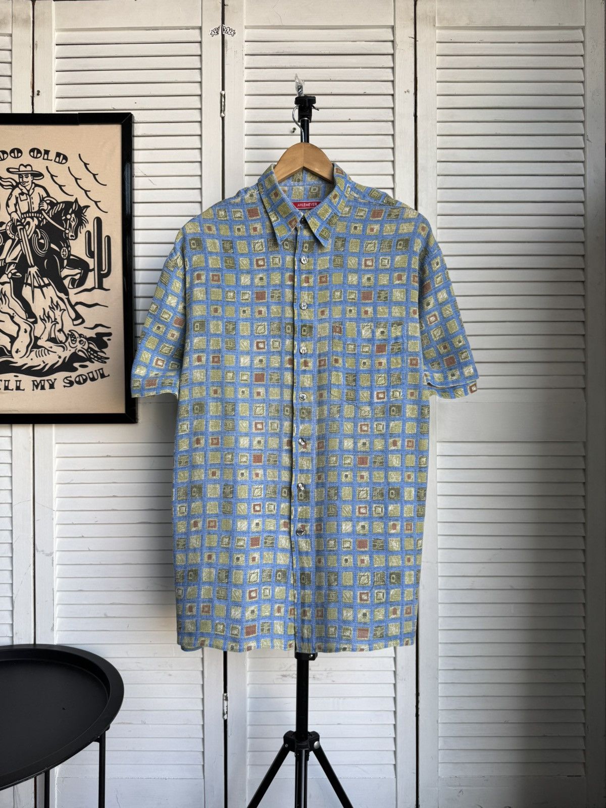 Vintage Vintage Ahlemeyer Crazy Pattern Abstract Textur Button Shirt Size US XL / EU 56 / 4 - 5 Thumbnail
