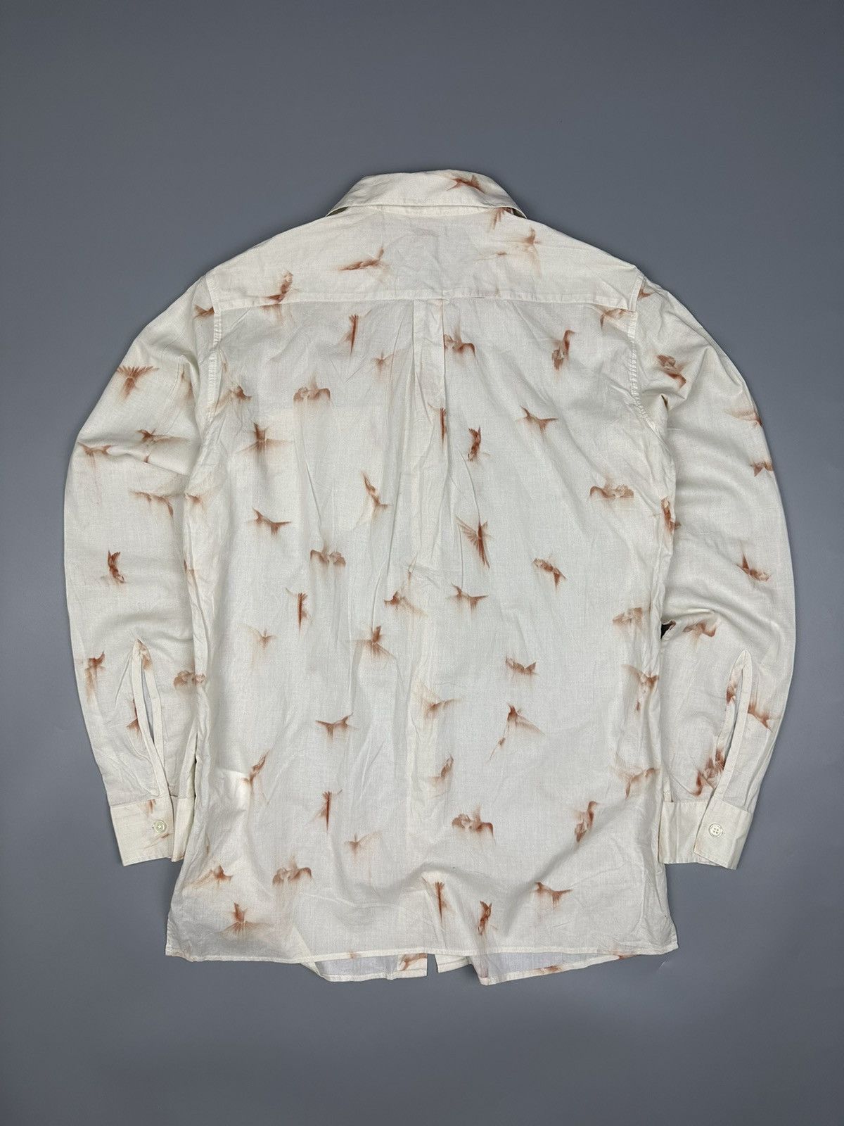 Ann Demeulemeester Ann Demeulemeester Grise Bird Print Shirt Size US XXS / EU 40 - 2 Thumbnail