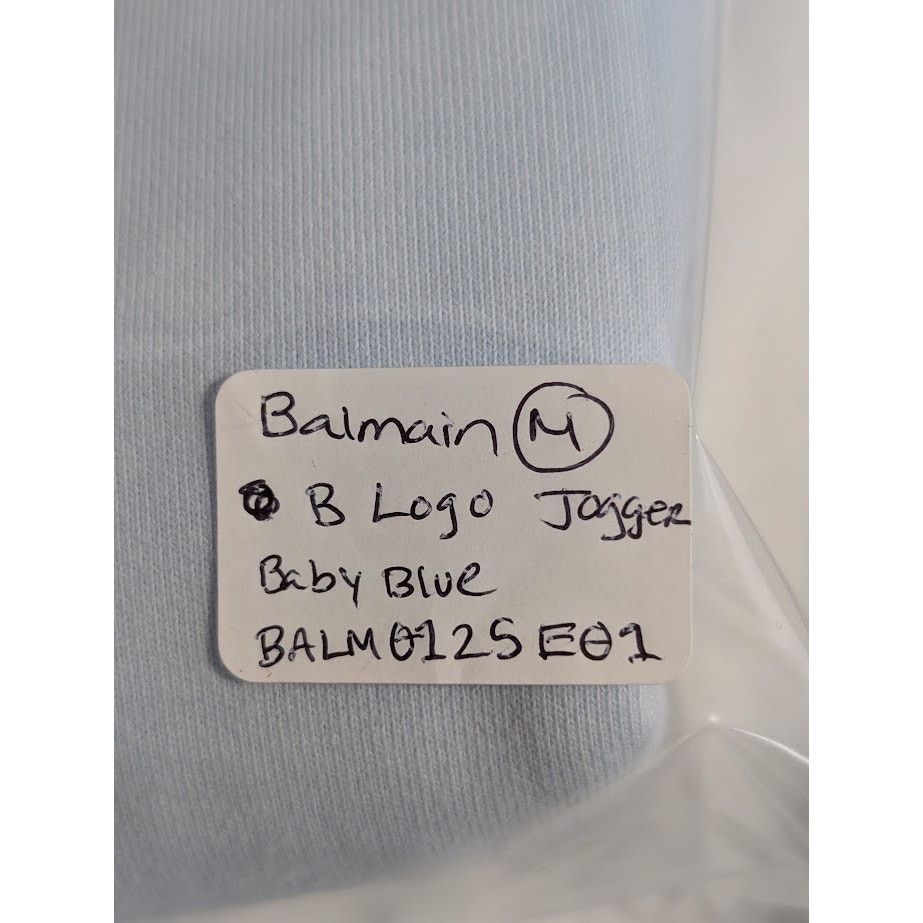 Balmain o1rshd1 B Logo Jogger Short in Baby Blue Size US 32 / EU 48 - 21 Thumbnail