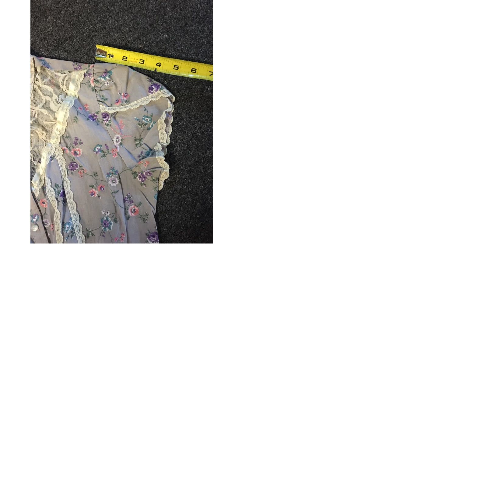 Folk VINTAGE Floral Prairie Dress 7 Purple Boho Lace Cottagecore Country Hippie Folk 70s Size M / US 6-8 / IT 42-44 - 9 Thumbnail