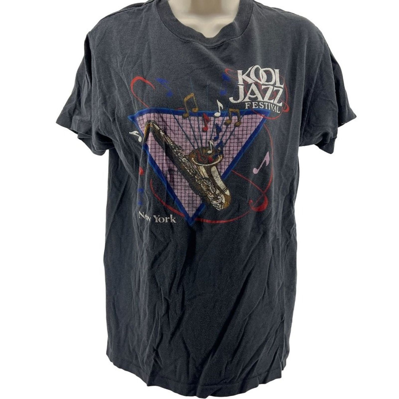 Vintage Kool Jazz Festival New York Crewneck Tee Grey Medium