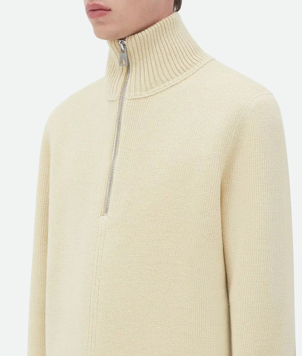 Bottega Veneta o1bcso1str1025 Wool Zippered Jumper in Beige Size US M / EU 48-50 / 2 - 4 Thumbnail