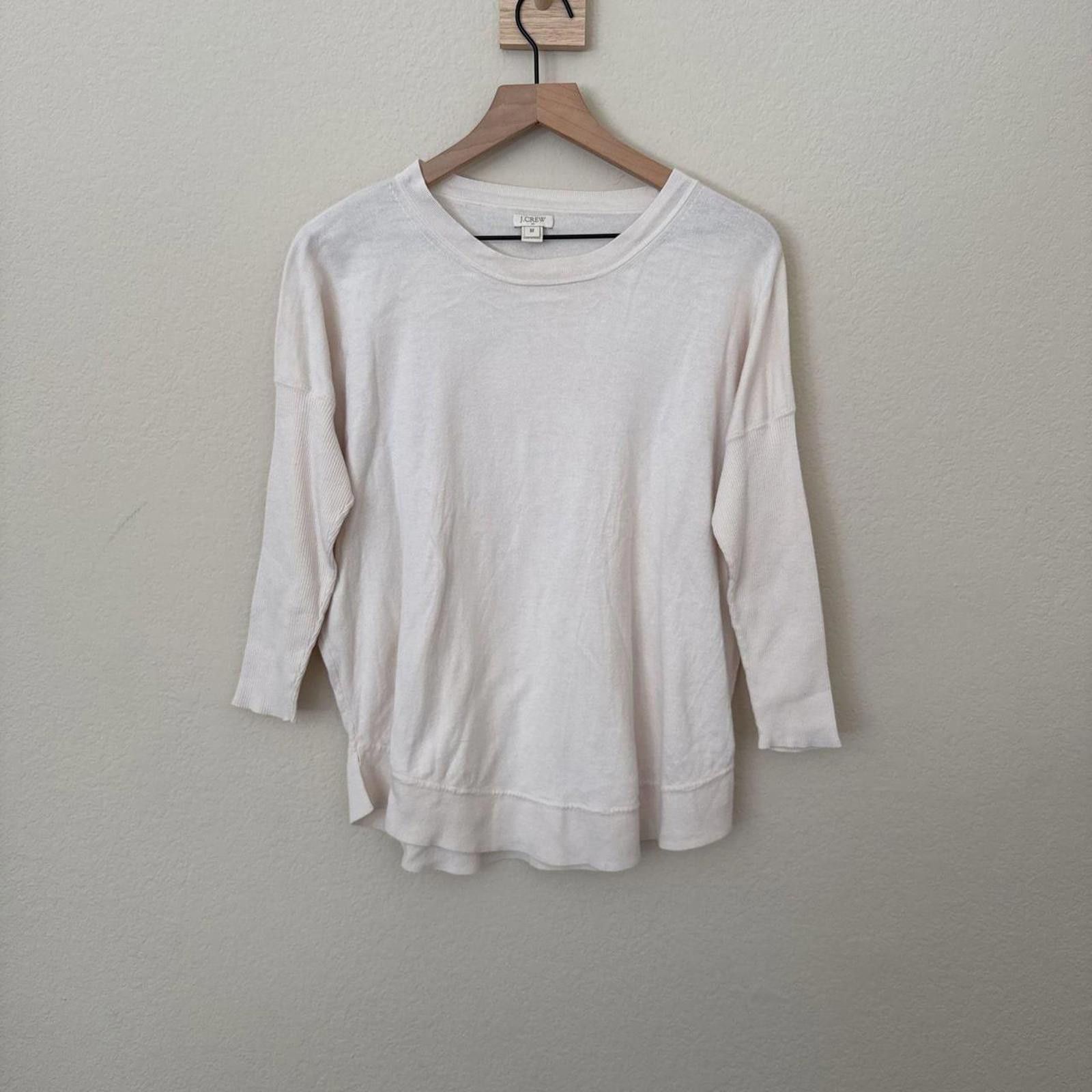 J.Crew J.Crew Crew Neck Sweater Women’s S Cream Merino Wool Size M / US 6-8 / IT 42-44 - 1 Thumbnail