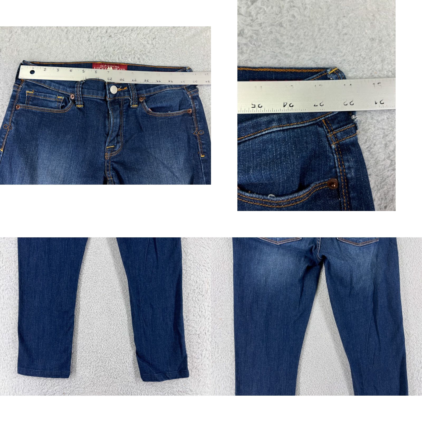 Lucky Brand Lucky Brand Jeans Women's Blue Denim Straight Pants 2 Low Rise Cotton Blend 5-Pocket Size 26" / US 2 / IT 38 - 9 Thumbnail