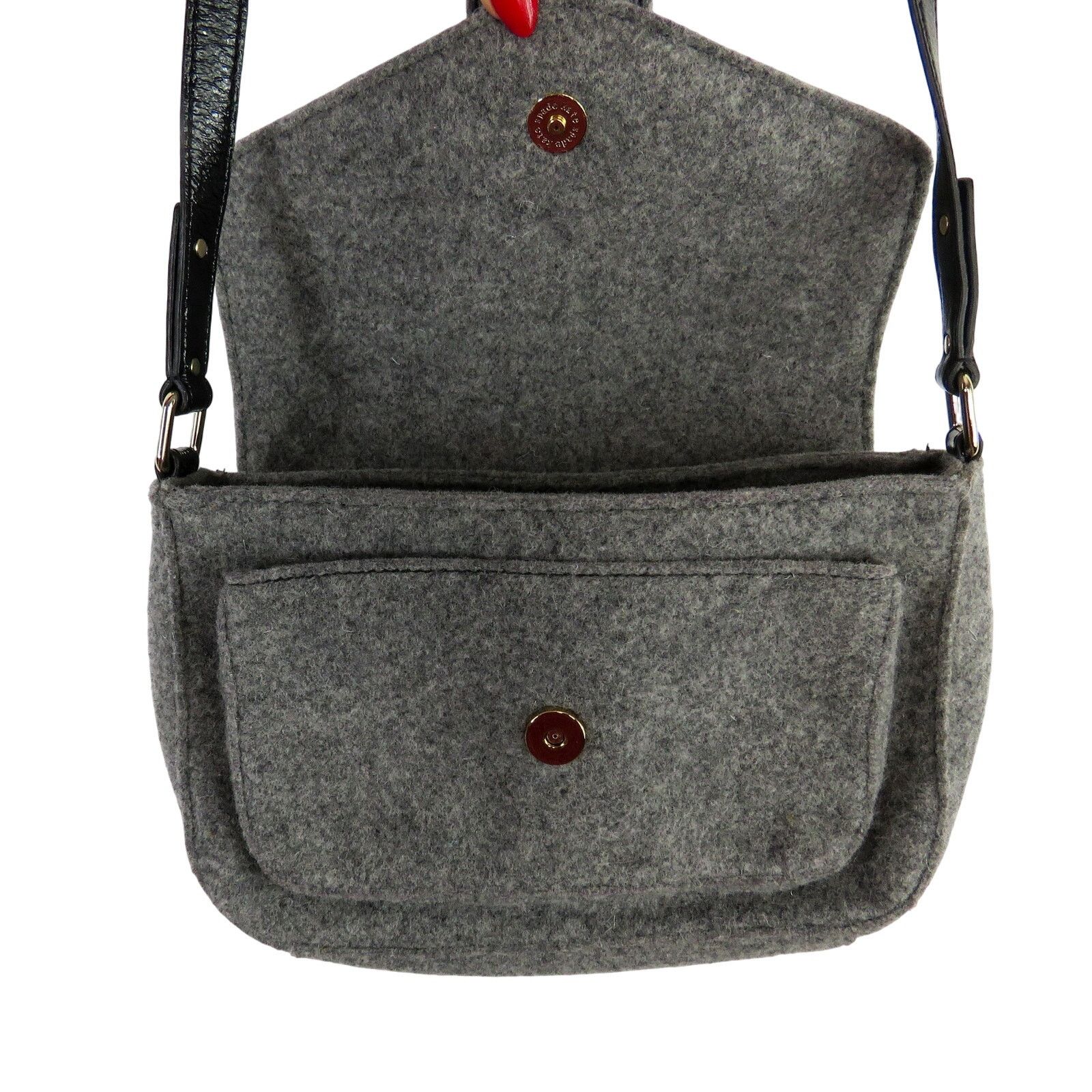 Kate Spade Kate Spade Raleigh Walker Park Wool Crossbody Bag Gray Size ONE SIZE - 7 Thumbnail