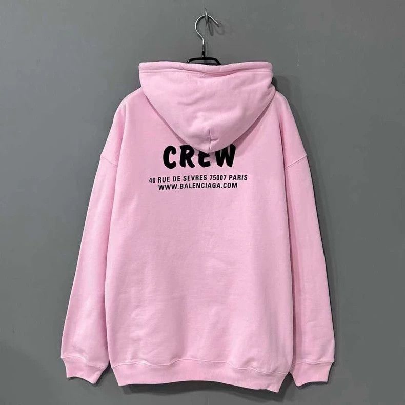 Balenciaga Balenciaga Pink CREW Letter Hoodie Sweatshirt Size US S / EU 44-46 / 1 - 2 Thumbnail