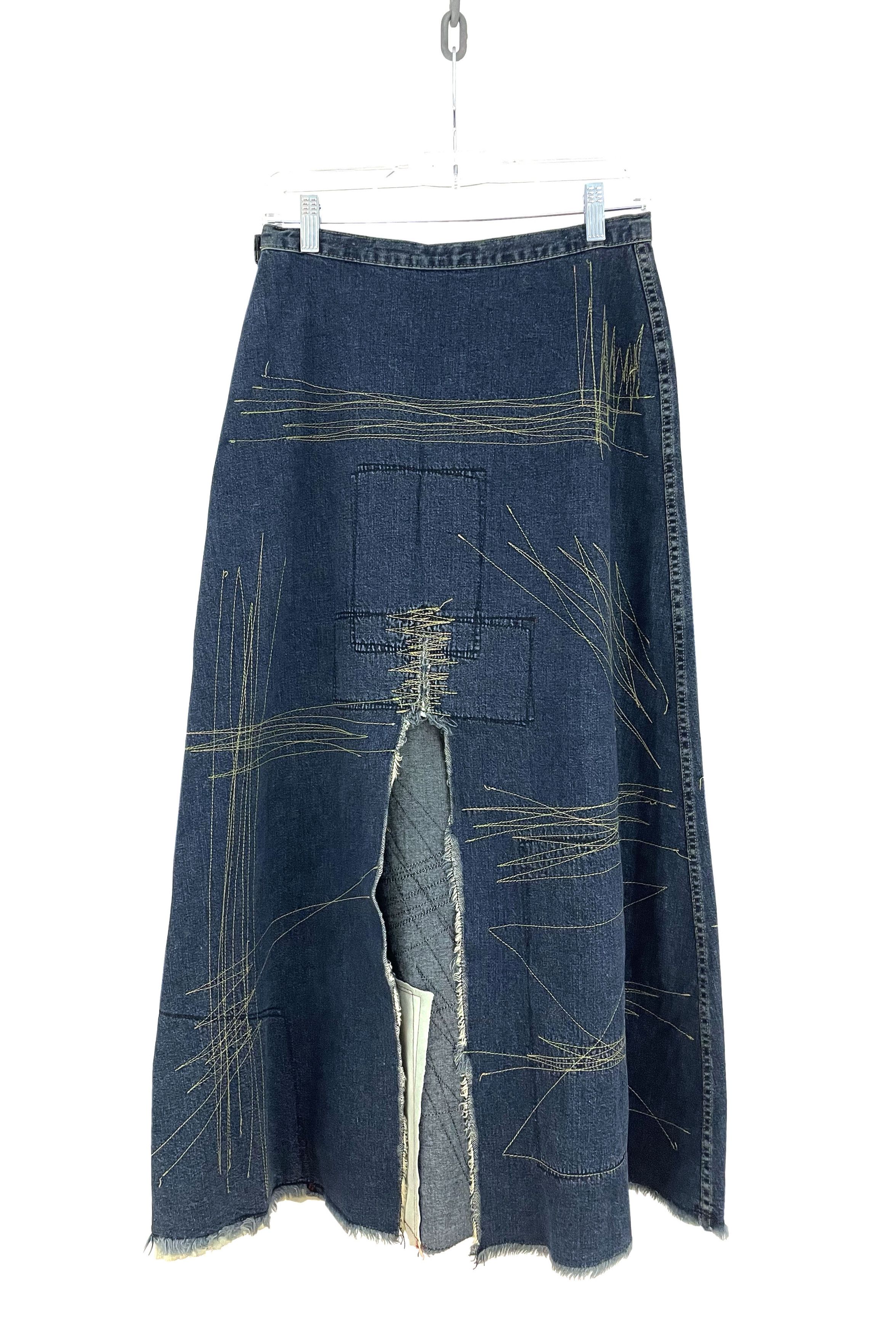 Hysteric Glamour Stitch Denim Maxi Skirt Size 27" / US 4 / IT 40 - 8 Thumbnail