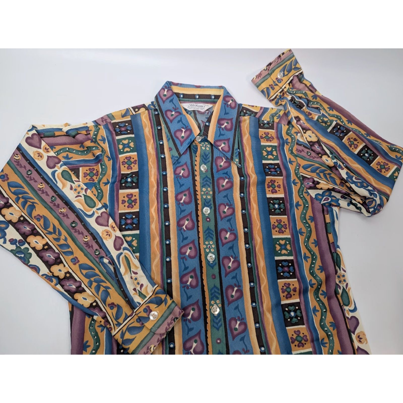 Vintage VINTAGE Pelham Button Shirt Mens M White 90s Hippie Retro Western Classic 80s 70s Neon Logo 15/15.5 Size US M / EU 48-50 / 2 - 2 Thumbnail