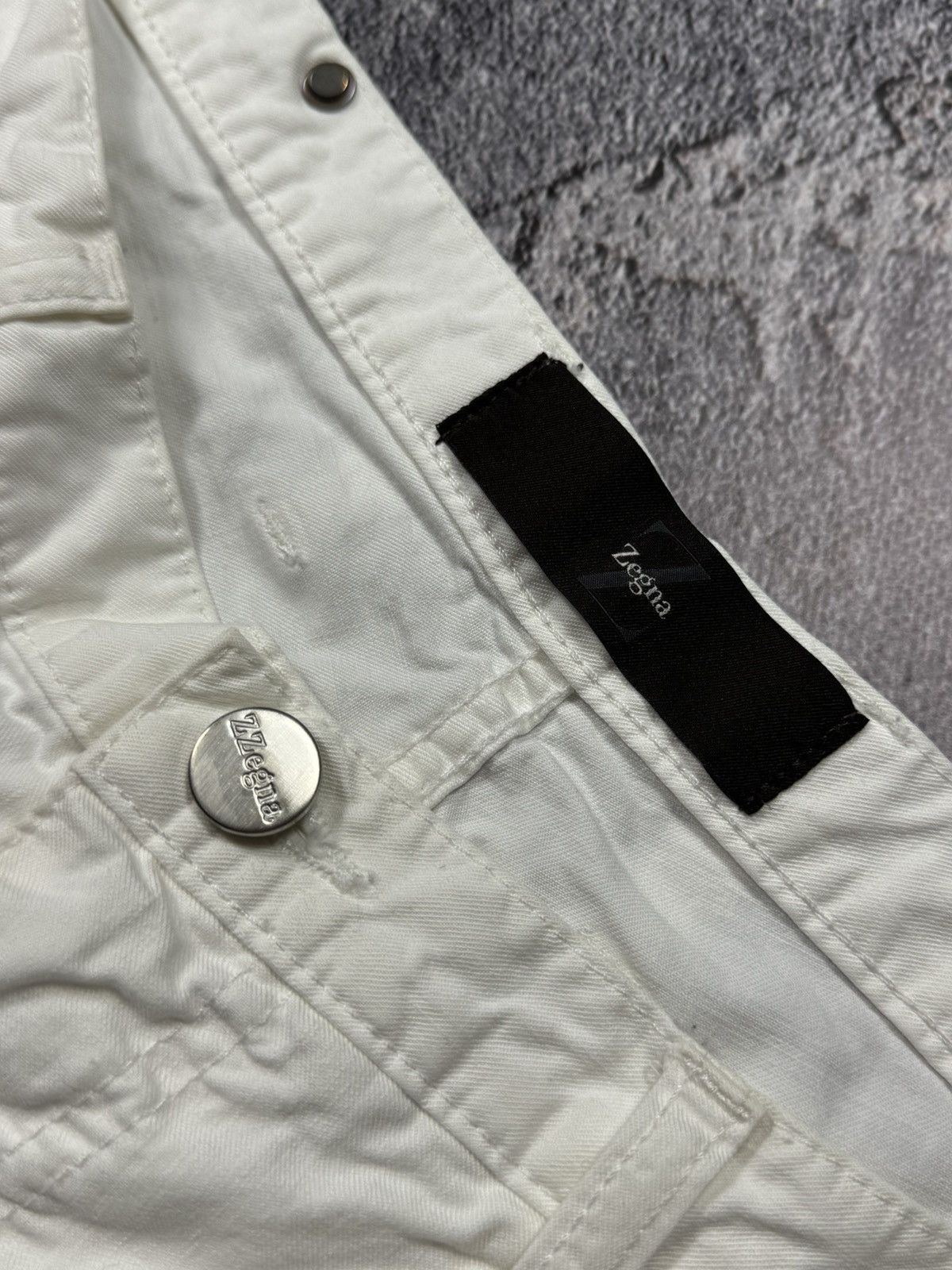 Ermenegildo Zegna Zegna White Denim-Style Trousers Size US 36 / EU 52 - 5 Thumbnail