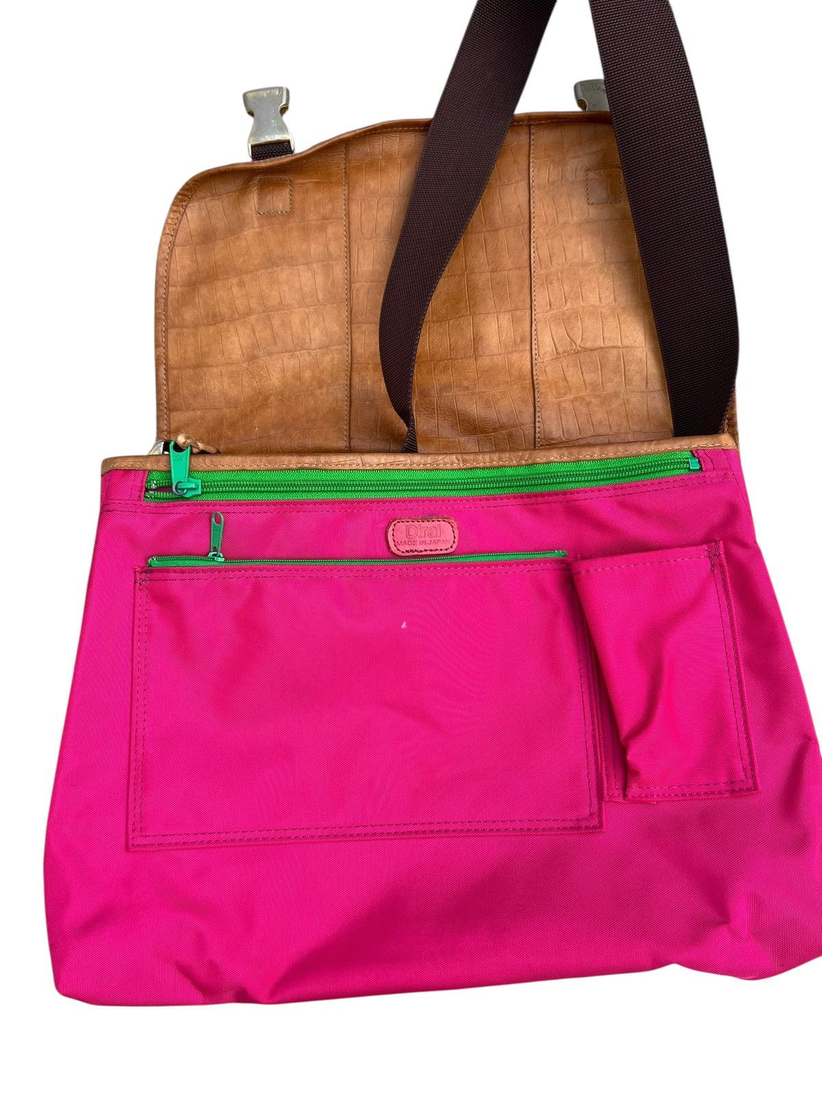 Leather Diral Japan Patina Crocodile Embossed Leather Messenger Bag Size ONE SIZE - 22 Thumbnail
