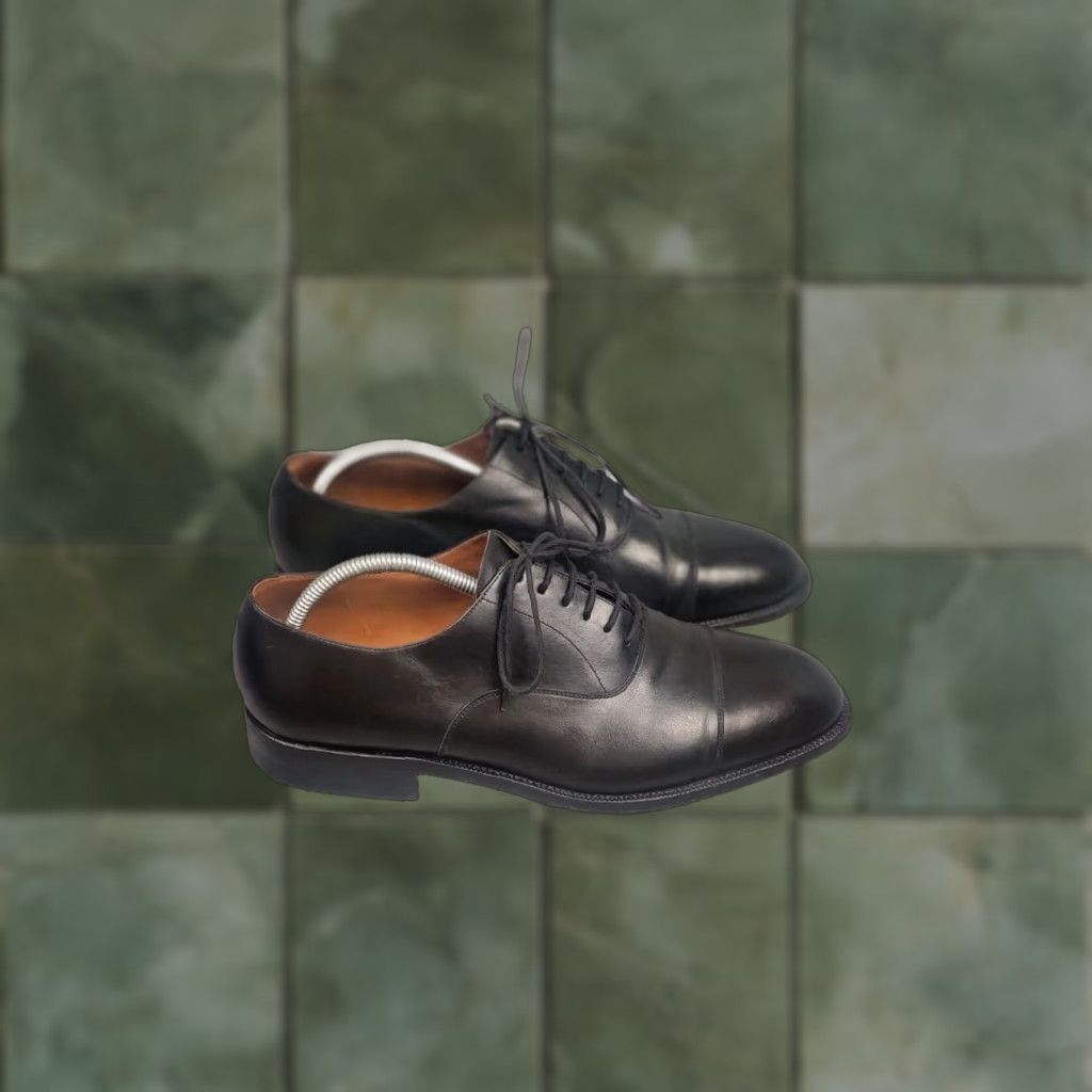 Carmina Carmina Design by Jose Albaladejo Black Calf Leather Cap Toe Oxford Shoes Size ONE SIZE - 1 Thumbnail