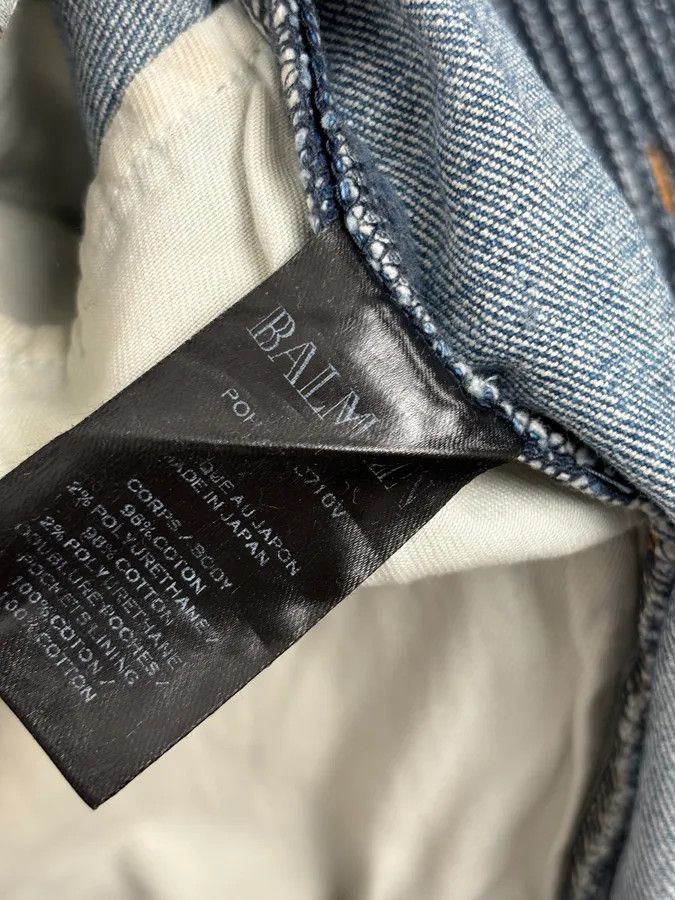 Balmain 2010s Balmain Light Blue Denim Distressed Jeans Size US 33 - 12 Thumbnail